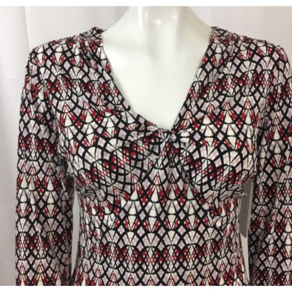 Laundry by Shelli Segal Patterned Knotted Top S - Picture 2 of 5